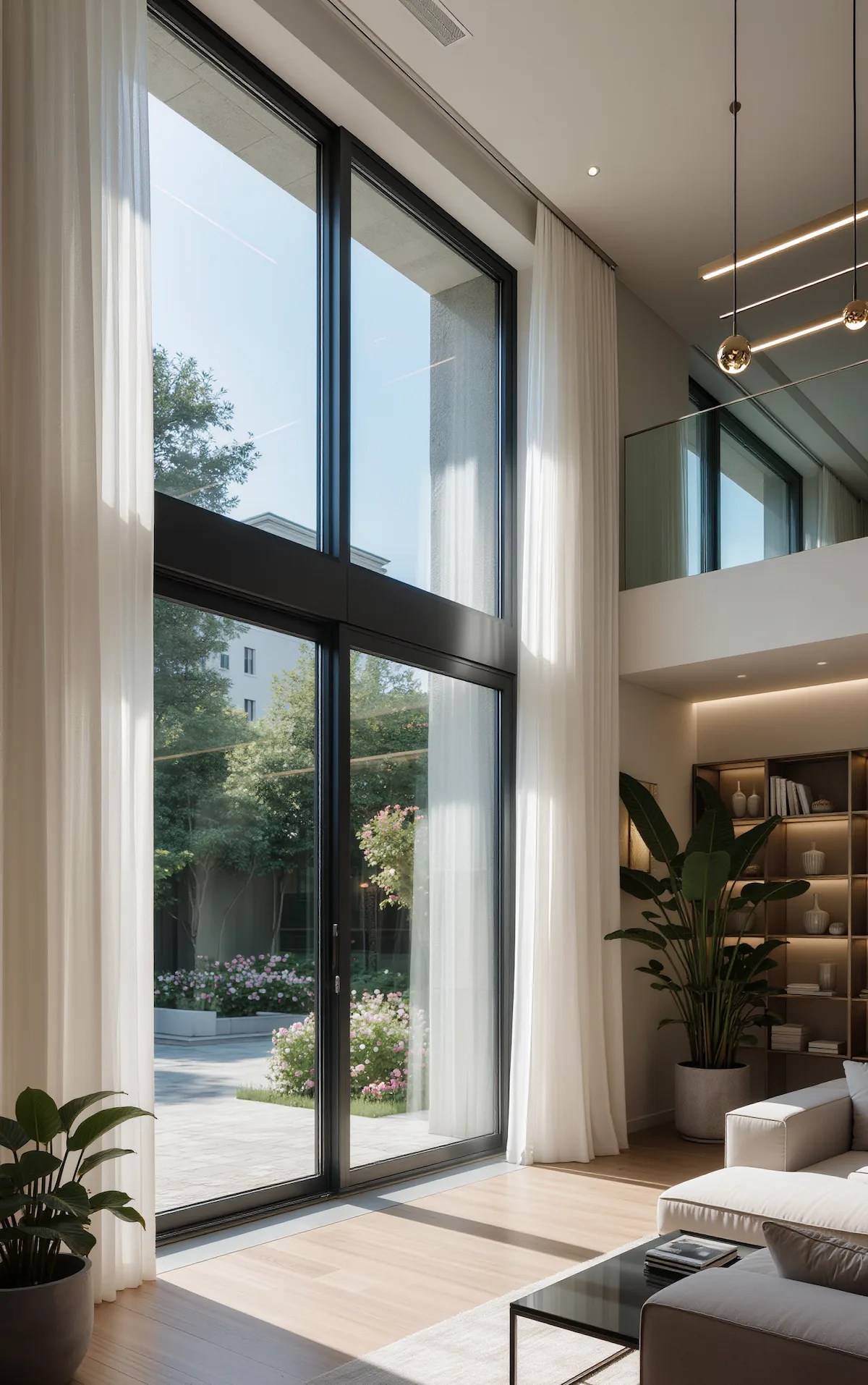 Porta finestra scorrevole in vetro per ambienti moderni e luminosi