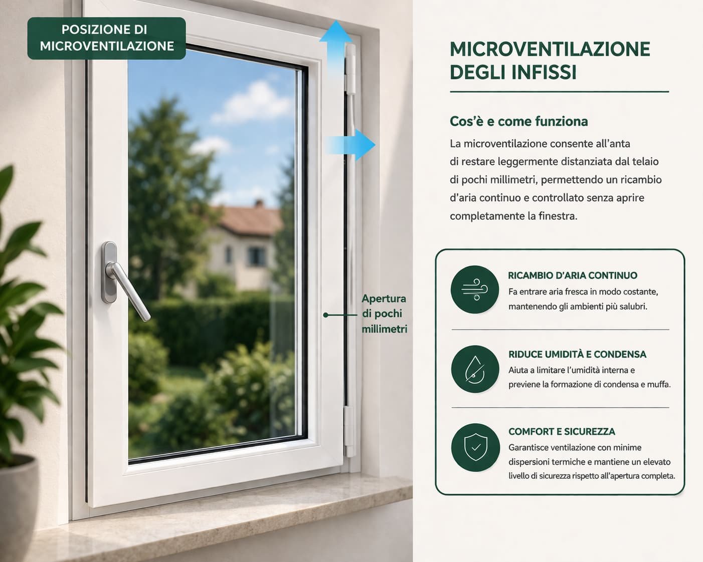 microventilazione infisso PVC apertura di pochi millimetri